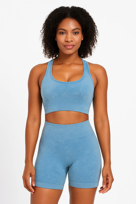 Kennedy U. Scoop Neck Wide Strap Top and Shorts Active Set